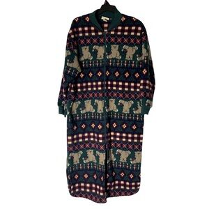 Vintage Personal Identity Fleece Nightgown Cottagecore Large, Teddy Bears